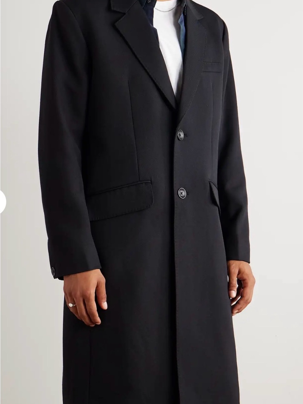 rag & bone Men's Black Single-Breasted Trench Coat